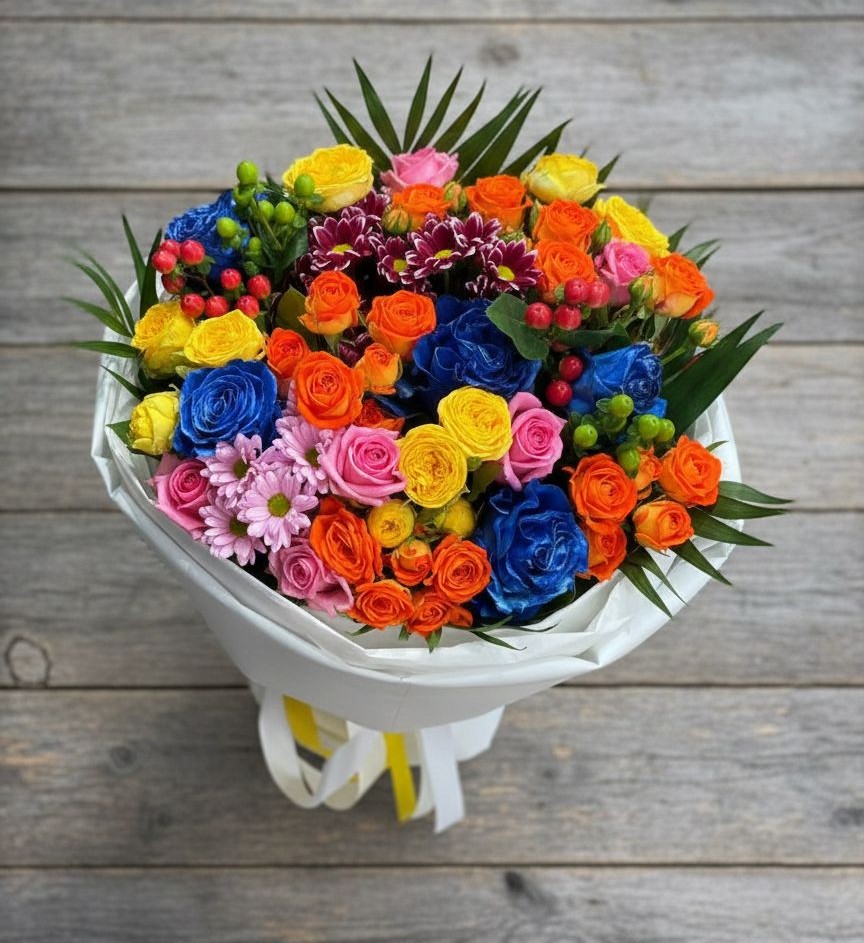 Букет цветов из: Розы и Хризантемы в Островцы