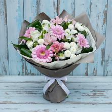 Букет цветов из:  Герберы, Альстромерии и Хризантемы в Островцы