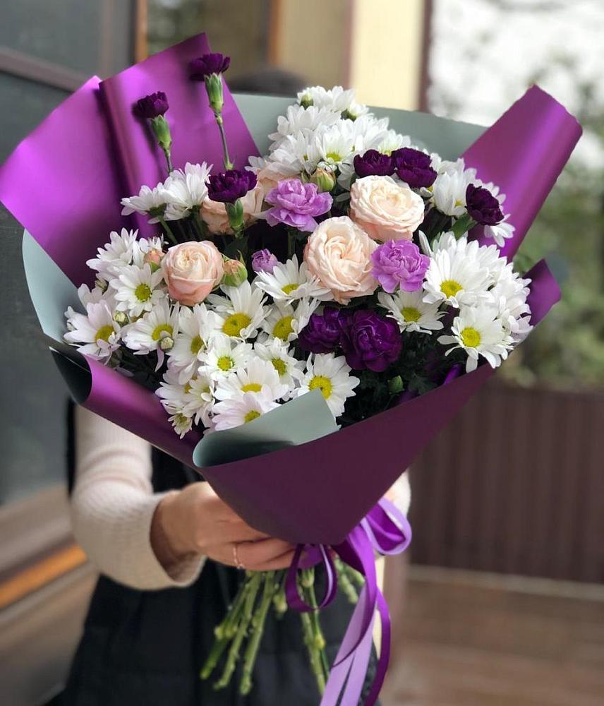 Букет цветов из: Хризантемы, Гвоздики и Розы в Островцы