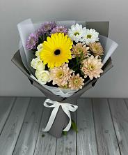 Букет цветов из:  Розы, Герберы и Хризантемы в Островцы