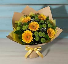 Букет цветов из:  Герберы и Хризантемы в Островцы