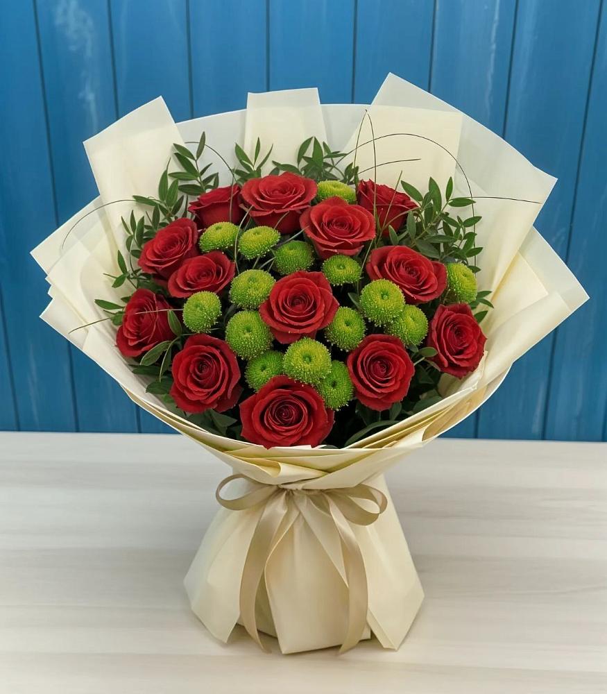 Букет цветов из: Розы и Хризантемы в Островцы