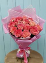 Букет 15 Розовых роз Равель в Островцы