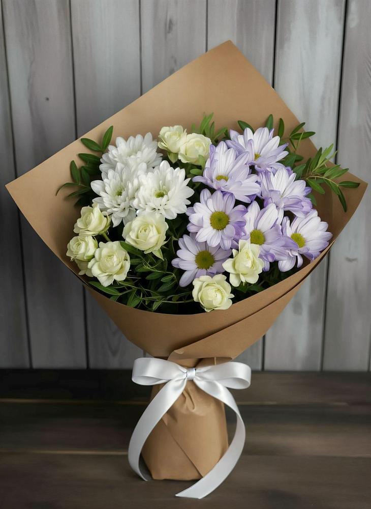 Букет цветов из: Хризантемы и Розы в Островцы